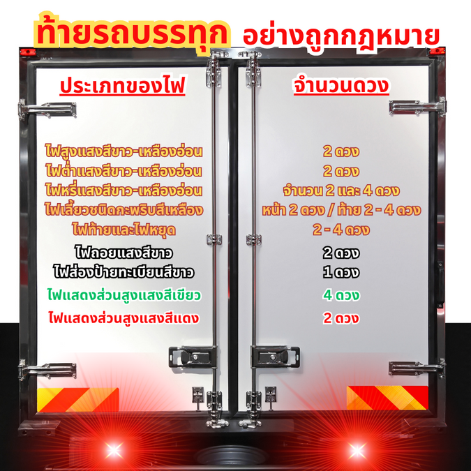 ไฟท้ายรถบรรทุก ติดอย่างไรให้ถูกกฎหมาย?